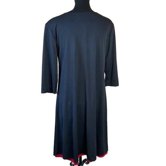 WESTSIDE Clothing Company Dress Size 8P Navy Blue and Red Vintage 1980's - Picture 9 of 14